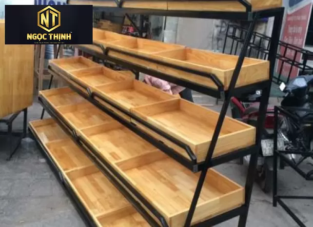 KỆ GỖ TRƯNG BÀY SẢN PHẨM CAO CẤP